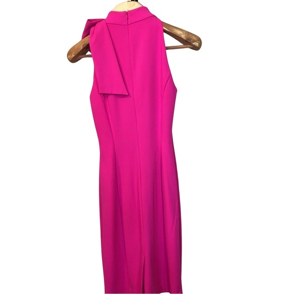 Eliza J NWT Size 8 Hot Pink Midi Dress Big Bow (0104) - Picture 3 of 10